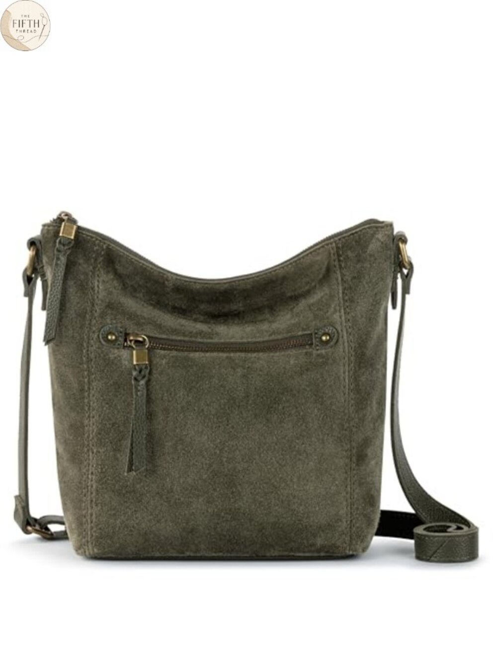 Ashland Suede Crossbody Purse with Zipper Closure & Adjustable Strap